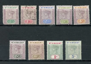 St. Vincent SC#62-70 Queen Victoria 1898 F/VF mint hinged SG 67-75 cv - Picture 1 of 2