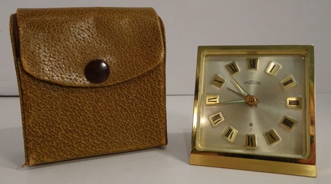 Antique/Vintage Angelus Travel Clock Tested Alarm & Clock Work - Original Box Cover