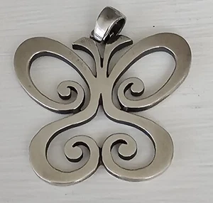 Retired James Avery Large Spring Butterfly Pendant  - Picture 1 of 2