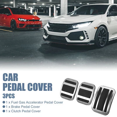 3 Pcs Accelerator Pedal and Brake Pedal Cover Set for Peugeot 3008 2017-2021 - Image 1 of 4