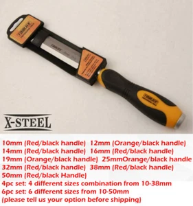 Premium Quality Cr-V Carpentry Flat Wood Chisel Metal End Cap Option:10-50mm - Picture 1 of 5