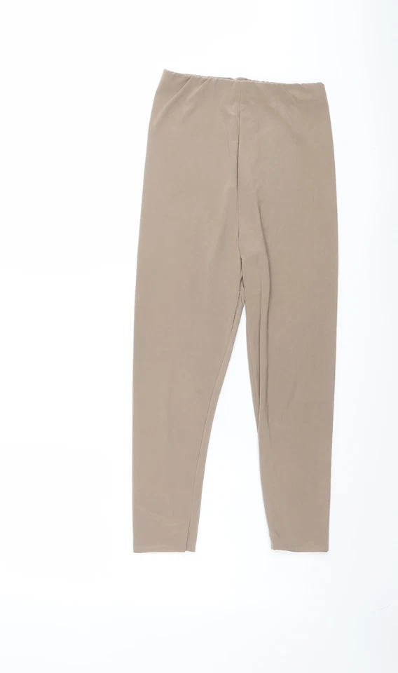 PRETTYLITTLETHING Womens Beige Polyester Blend Carrot Leggings Size 6 L20 in - Image 1 of 4