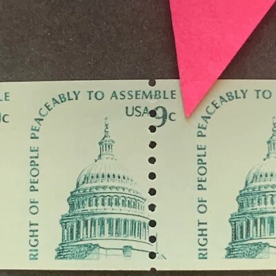 53523 US Stamp Scott #1590 9c Major Misperf Errors MNHOG Gr. EFO Pair - Image 1 of 3