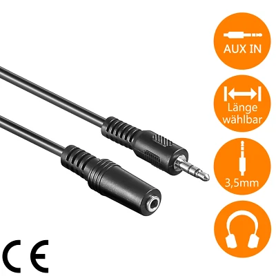 Kopfhörer Verlängerungskabel Audio AUX Stereo Verlängerung 3,5mm Klinke Kabel - Bild 1 von 4