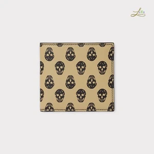 Alexander McQueen Skull Printed Bifold Wallet – Genuine Leather, Made in Italy - Picture 1 of 7