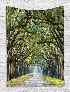 Road with Line of Trees Modern Art Tapestry Wall Hanging for Living Room Bedroom - Picture 1 of 1