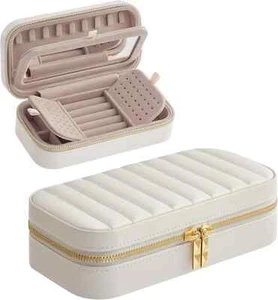 SONGMICS HOME Estuche de Joyero de Viaje, Pequeño Joyero Organizador con Espejo, 4.1 - Imagen 1 de 1