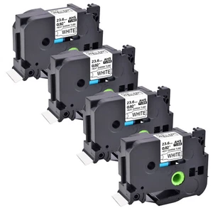 Cinta de tubo termorretráctil compatible con Brother HSe-251 negra sobre blanca 23,6 mm 4PK - Imagen 1 de 8