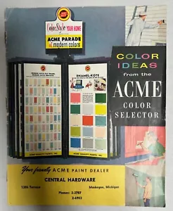 Vtg Acme Paint Color Ideas Selector Dealer Sales Booklet Brochure Flyer (A8) - Picture 1 of 10