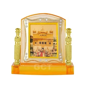 Beautiful Golden Temple Sikh Acrylic Religious Frame Decor Car Dashboard - Picture 1 of 2