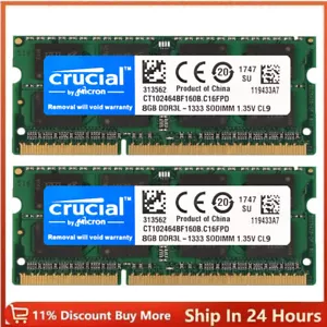 CRUCIAL DDR3L 4GB 8GB 16GB 1333 PC3L-10600 Laptop SODIMM Memory RAM 204Pins DDR3 - Picture 1 of 13