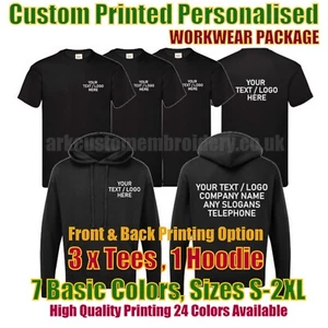 Pacchetto abbigliamento da lavoro 1 felpa con cappuccio 3 t-shirt abbigliamento da lavoro squadra club uniforme stampata personalizzata - Foto 1 di 24
