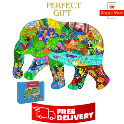 Elephant Jigsaw Puzzle for Kids, 200 Pieces - Animal Puzzle, XMAS Gift Free post - Image 1 of 4