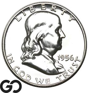 1956 Franklin Half Dollar Proof, Gem Pr+