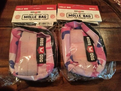 2 - Boss Dog Tactical Molle Bags for Harness Pink Camo Military Nylon SMALL
