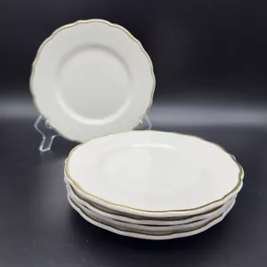 5 Syracuse China White Scalloped Gold Rim 7” Salad Plates Vtg Restaurant Ware - Picture 1 of 5