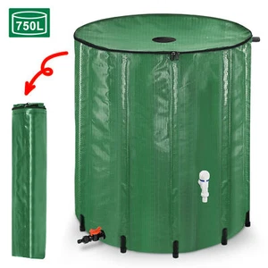 750L Faltbare Regentonne Regenfass Wassertank Regenwassertank mit Hahn Tank PVC - Bild 1 von 12