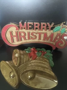 Vintage Christmas Mold And Christmas Bells And Seasons Greetings - Picture 1 of 7