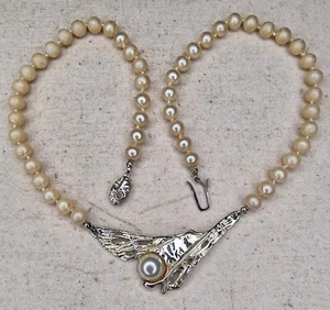 aha Astri Holthe pearl sterling silver 925 pendant necklace Norway design - Picture 1 of 6