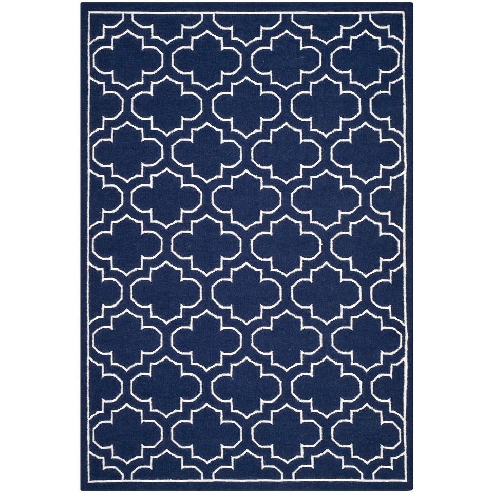 Alfombra Safavieh tejido plano lana azul marino/marfil 6' x 9' Foto 1 de 1