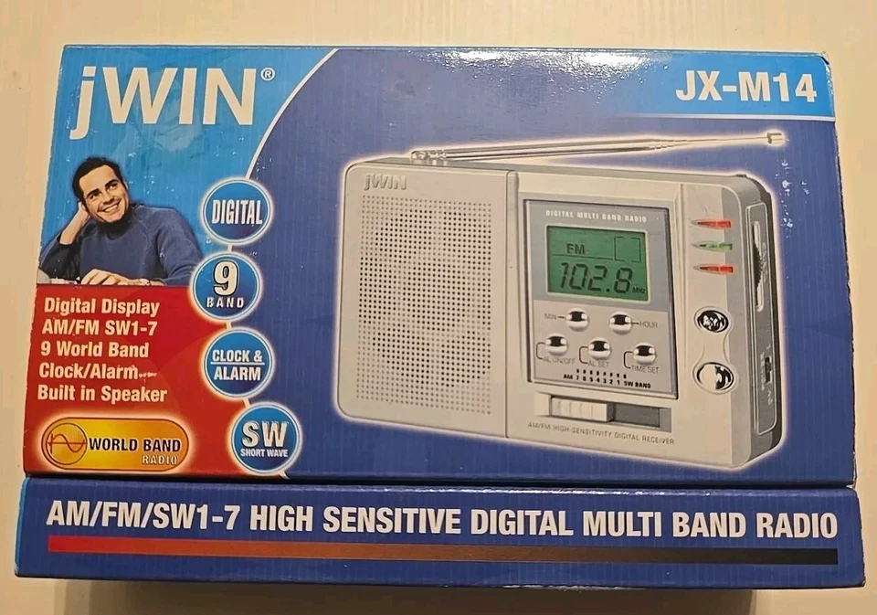 ¡NUEVO! Radio digital multibanda de alta sensibilidad Jwin Jx-m14 Am/fm/swi-7 caja abierta Foto 1 de 3