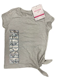 Member's Mark Active Girl Logo Fierce Tee Grey 4 W/ Hair Tie - Picture 1 of 1