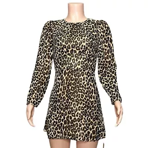 Neu mit Etikett REFORMATION Laken Minikleid, Leopardenmuster, 4 (US) - Bild 1 von 7