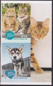 2025 : Best friends PART set of the dogs & cats peel & stick set with border MNH - Picture 1 of 1