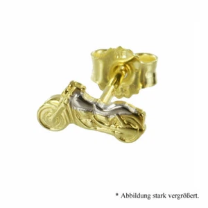 Orecchini singoli moto, bicolore, oro585 (14Kt), produzione tedesca - Foto 1 di 2