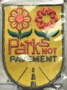PARKS NOT PAVEMENT with FLOWERS Patch Vintage Voyager Originals - Picture 1 of 3