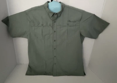 Camisa masculina Ducks Unlimited com botões XL verde manga curta ventilada acampamento de pesca - Imagem 1 de 4