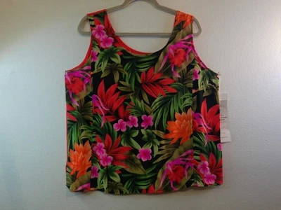 Blusa Anne Klein Cuello Corbata Top Sin Mangas Rosa Carrera Informal Talla XL Foto 1 de 4