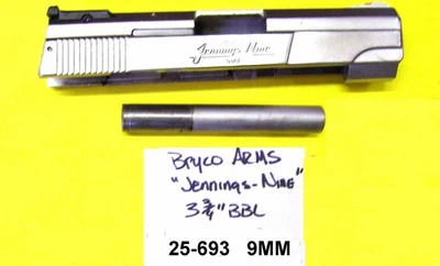 BRYCO JENNINGS NINE 9 MM SLIDE W EXTRACTOR FIRING PIN, SPRING, RETAINER  25-693 - Image 1 of 4