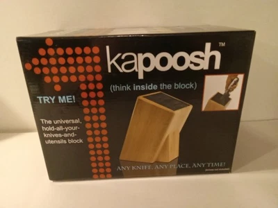 Kapoosh No Slot Knife/ Utensil Holder Block Light Oak Woodgrain New In Box - Image 1 of 4