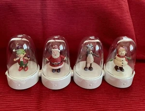 Hallmark Happy Tappers Set 4 Papá Noel Elfo Reno Muñeco de Nieve Bailes Música Obras Video - Imagen 1 de 16