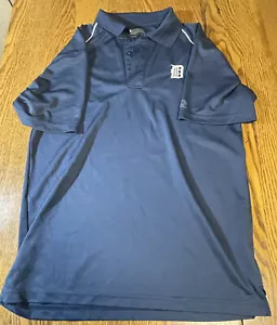 Detroit Tigers Polo Shirt Blue Mens Tru Fan Medium with Detroit Tigers Lanyard - Picture 1 of 9