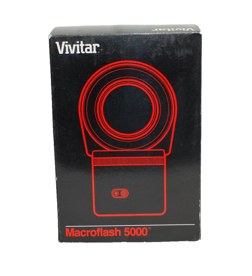 Vivitar Macroflash 5000 Ring Flash with Cable and 49, 52 & 55mm Rings   T1628 - Image 1 of 4