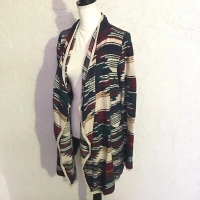 Lucky Brand Sweater Women's Sz L Cardigan Casual Drape Open Aztec Western Boho - Image 1 of 4