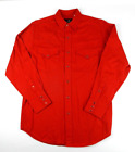 Vintage Western Express Red Shirt Pearl Snap Button Long Sleeve Men's Large