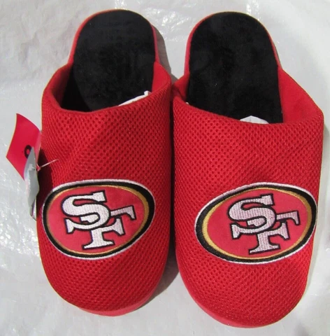 NFL San Francisco 49ers Logo Mesh Slide Slippers Dot Sole Size Men Medium FOCO Cover