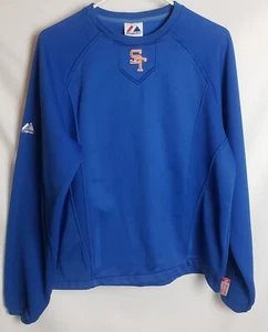 Majestic Therma Base Blue Sweater Sweatshirt Baseball embroidered "ST" See Pics - Picture 1 of 10