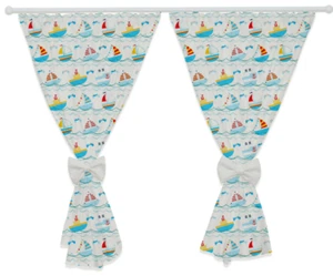 Nursery Curtains with bows for Babies & Toddler's Window Bedroom Boats - Picture 1 of 1