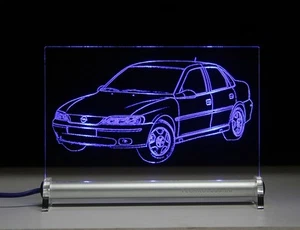 Placa luminosa LED grabada es Opel Vectra B AutoGravur present gift - Imagen 1 de 1
