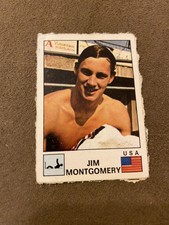1974 Panini Vedettes Jim Montgomery Swimming Sticker Card