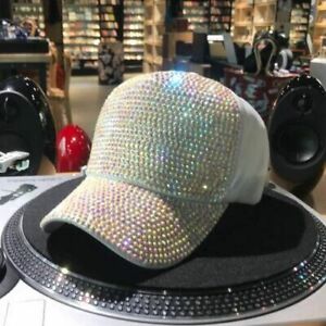 Rhinestone Sequins Baseball Cap Women Sparkly Glitter Bling Hat Snap Back Caps