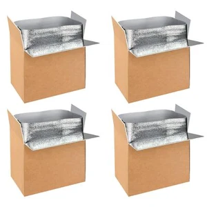 4 Pack Insulated Shipping Box with Aluminum Foil Liner Reusable 19''x12''x16'' - Picture 1 of 8