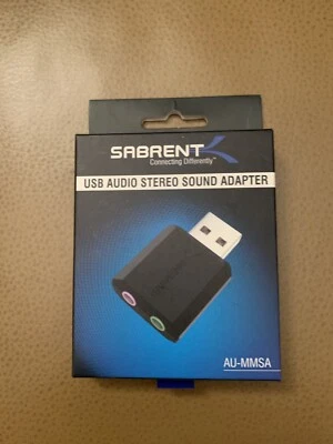 SABRENT USB External Audio Stereo Sound Adapter Windows, Mac Plug play AU-MMSA  - Image 1 of 2