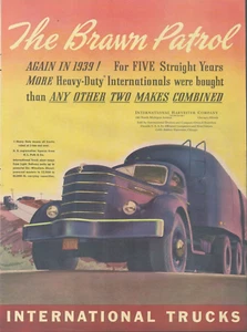 1940 International Trucks The Brown Patrol Heavy Duty Delivery Print Ad - Picture 1 of 1