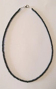 Sterling Silver Black Spinel Necklace; Length 39 cm. - Picture 1 of 4