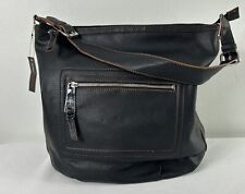 Dana Buchman Black Hobo Shoulder Bag Faux Pebbled Leather Purse NWT